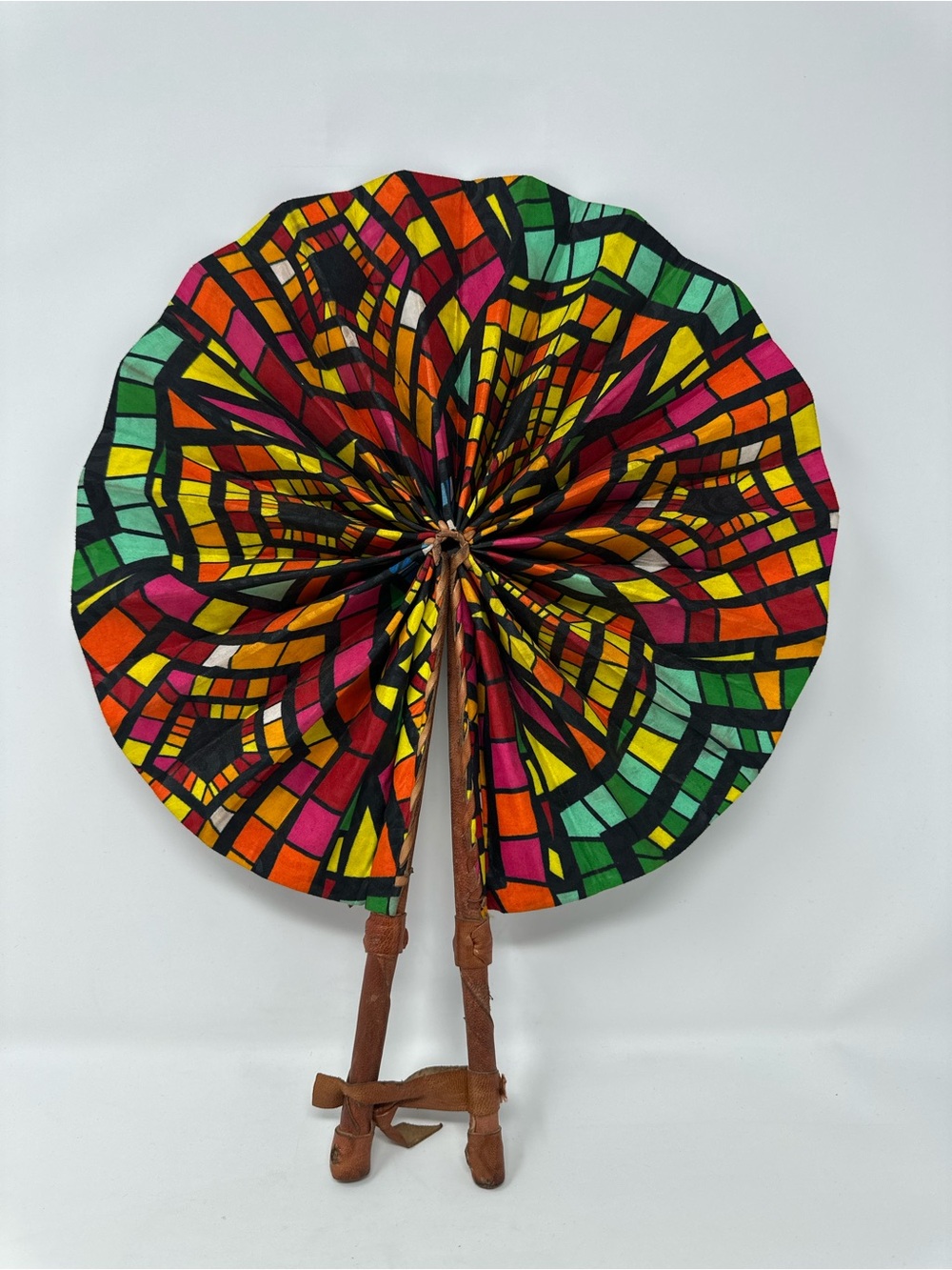 Handmade African Ankara Print Folding Hand Fan Portable Summer Cooling Fan